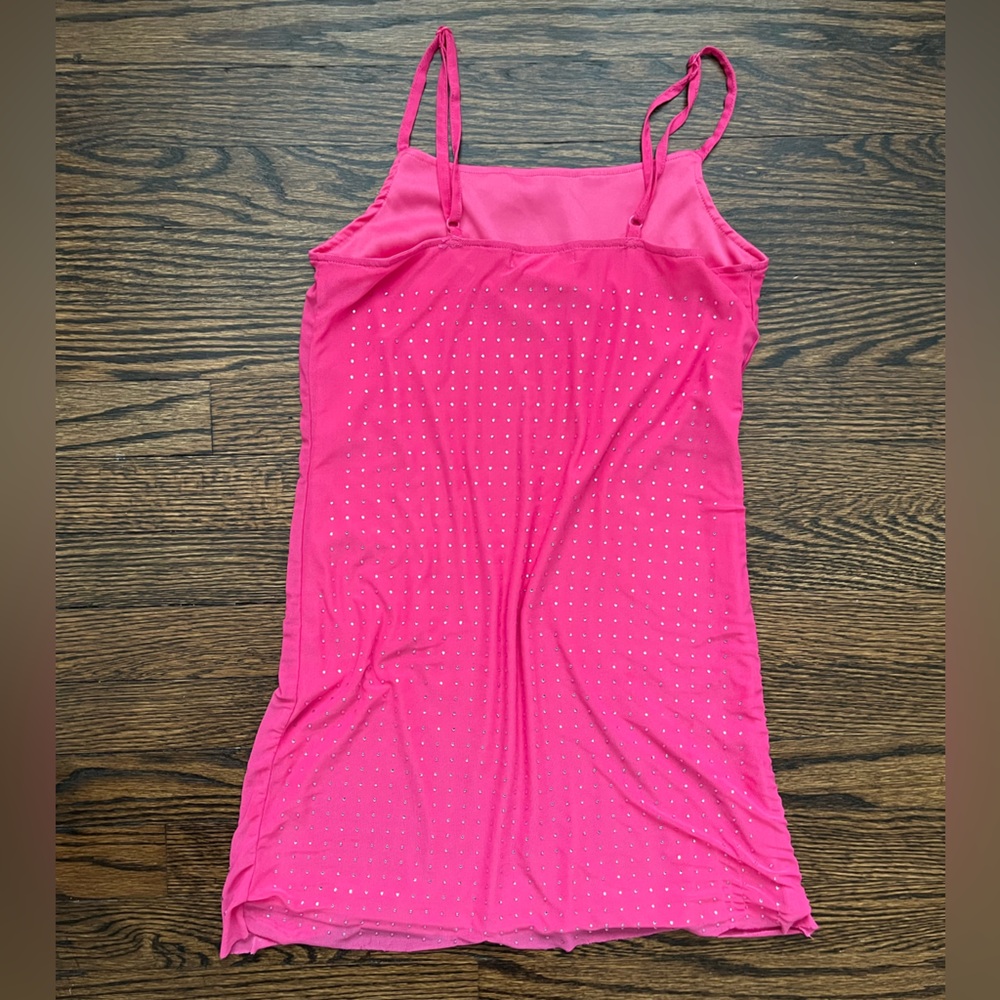 Pink Spaghetti Strap Dress with Rhinestones - Picture 2 of 3